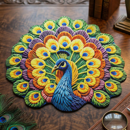 Peacock Design Decorative Floor Mat 1 Pc 58x58 Cm