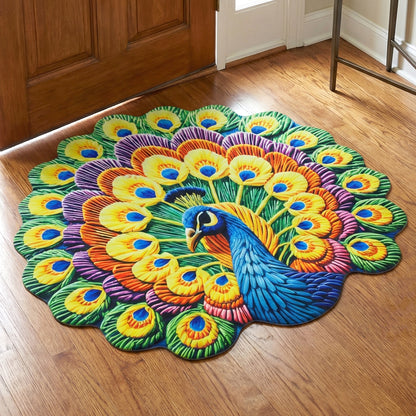 Peacock Design Decorative Floor Mat 1 Pc 58x58 Cm