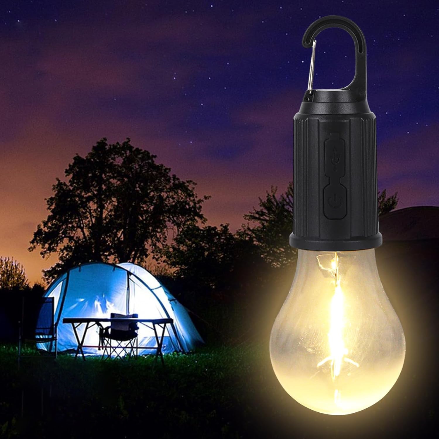 12658 Rechargeable Camping Lights For Tents Led Camping Tent Lantern 3 Lighting Modes Tent Lamp Portable Emergency Camping Lights With Clip Hook For Camping Hiking Fishing Backpacking (1 Pc)