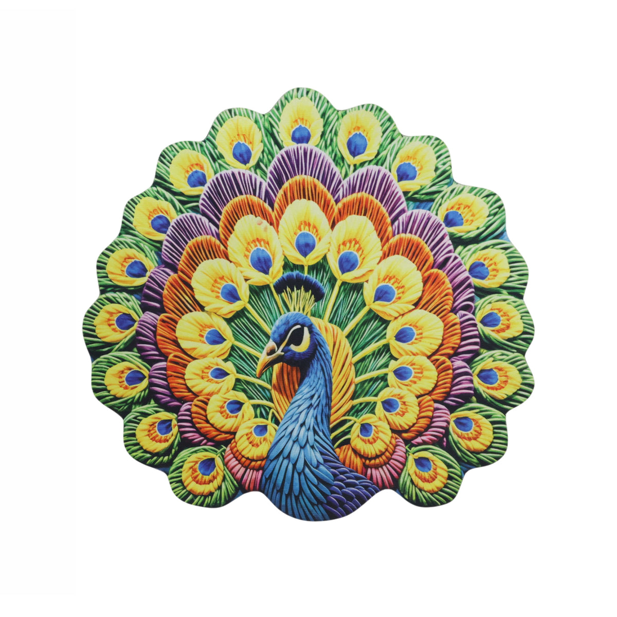 Peacock Design Decorative Floor Mat 1 Pc 58x58 Cm