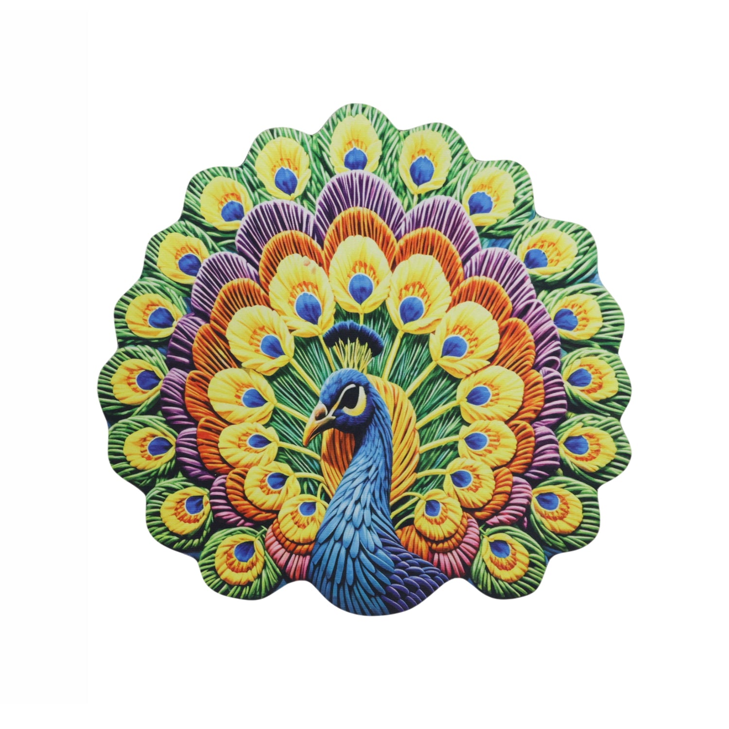 Peacock Design Decorative Floor Mat 1 Pc 58x58 Cm