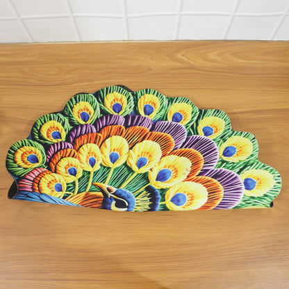 Peacock Design Decorative Floor Mat 1 Pc 58x58 Cm